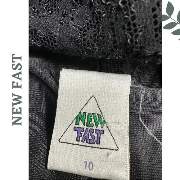 Stretch Lace Black Dress Lined Cap Sleeve size 10 - Picture 9 of 10